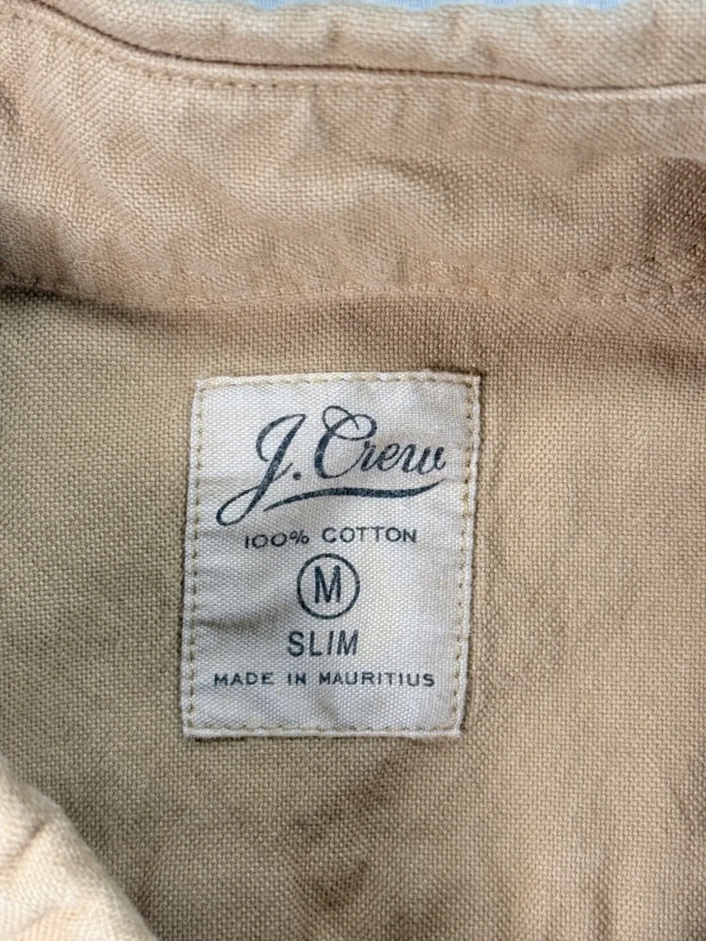 J.Crew Men's 100% Cotton Slim Fit Button-Down Shirt - Tan / Khaki